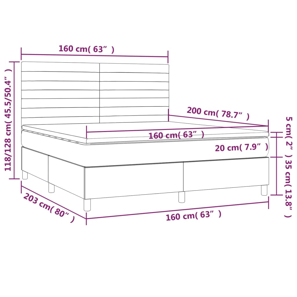 Boxspring met matras stof lichtgrijs 160x200 cm is nu te koop bij PeponiXL, paradijselijk wonen!