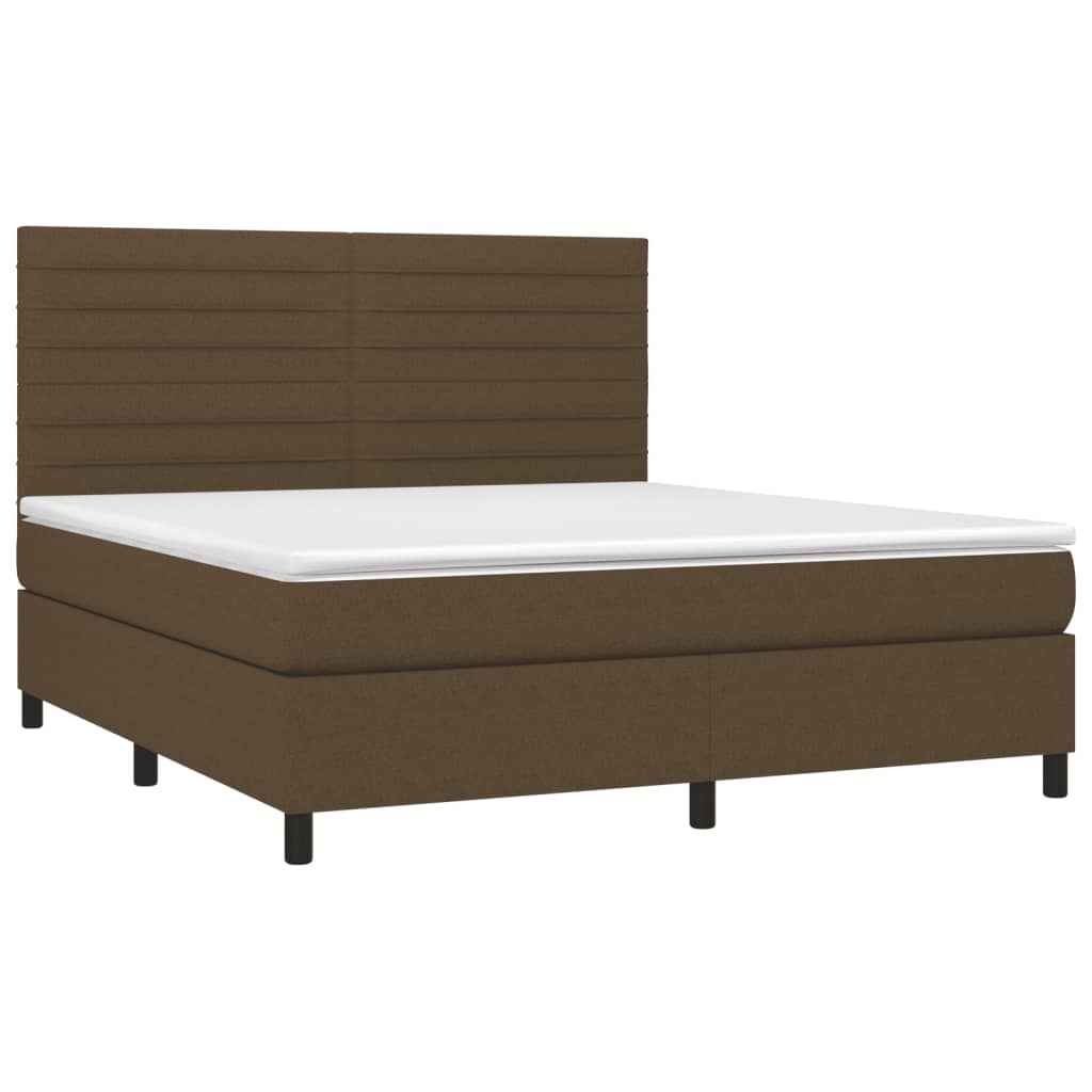 Boxspring met matras stof donkerbruin 160x200 cm is nu te koop bij PeponiXL, paradijselijk wonen!