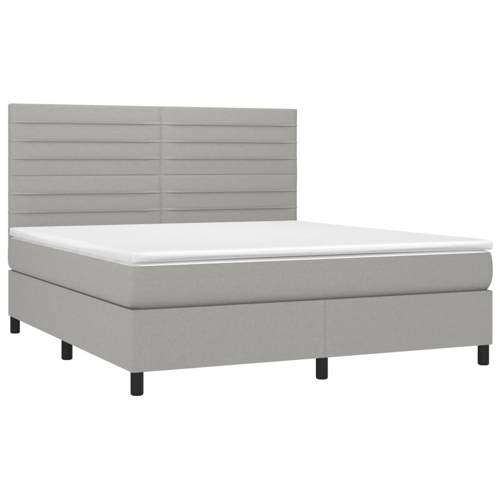 Boxspring met matras stof lichtgrijs 180x200 cm is nu te koop bij PeponiXL, paradijselijk wonen!