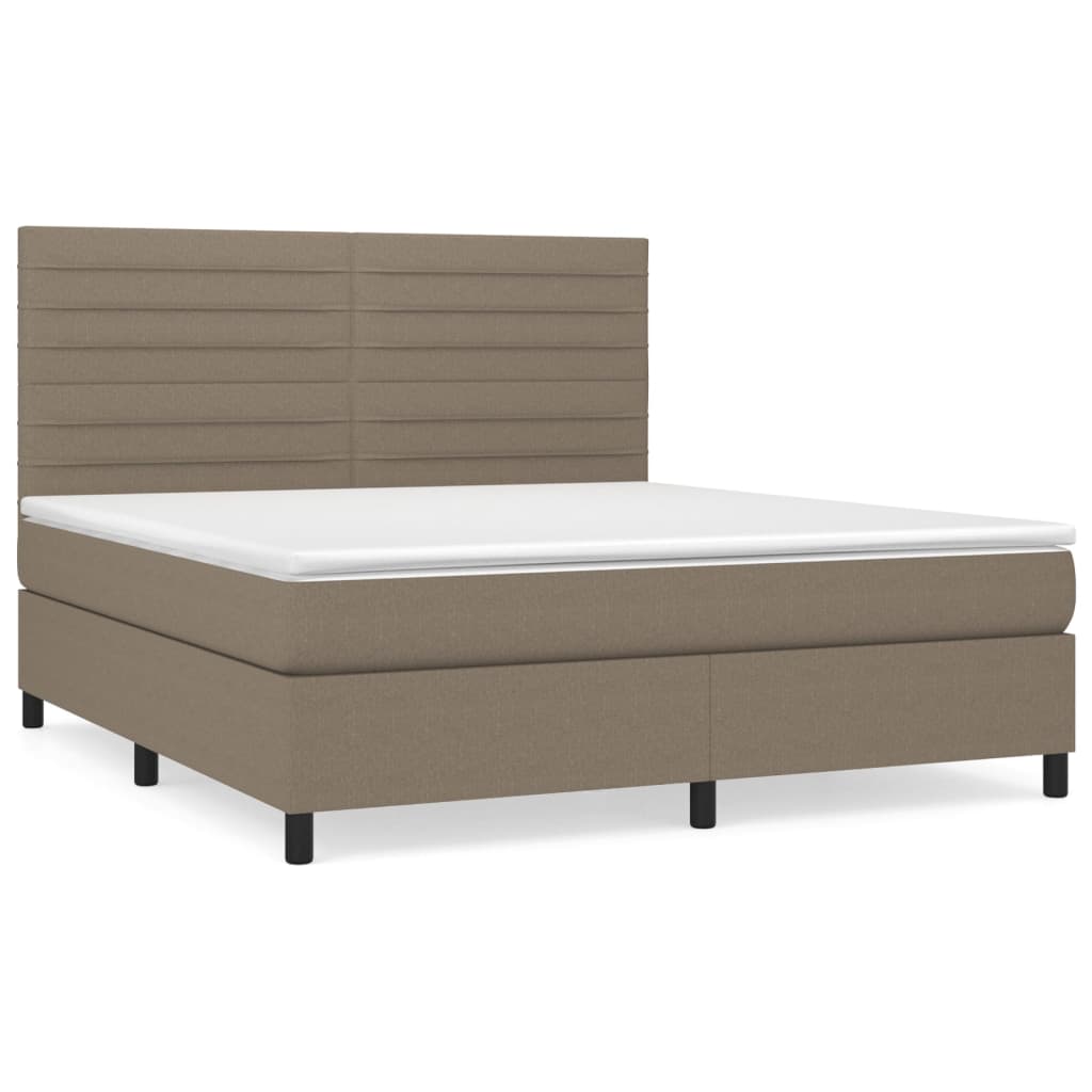 Boxspring met matras stof taupe 180x200 cm is nu te koop bij PeponiXL, paradijselijk wonen!