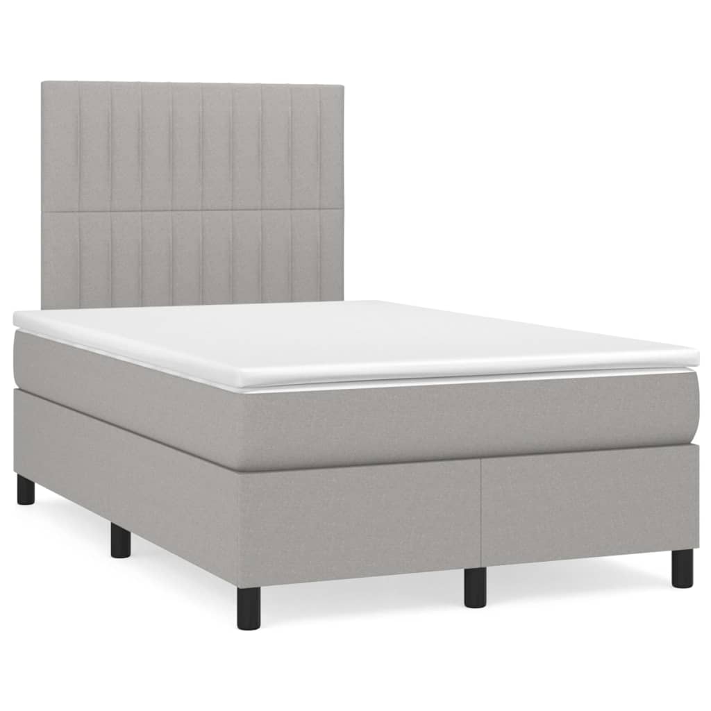 Boxspring met matras stof lichtgrijs 120x200 cm is nu te koop bij PeponiXL, paradijselijk wonen!