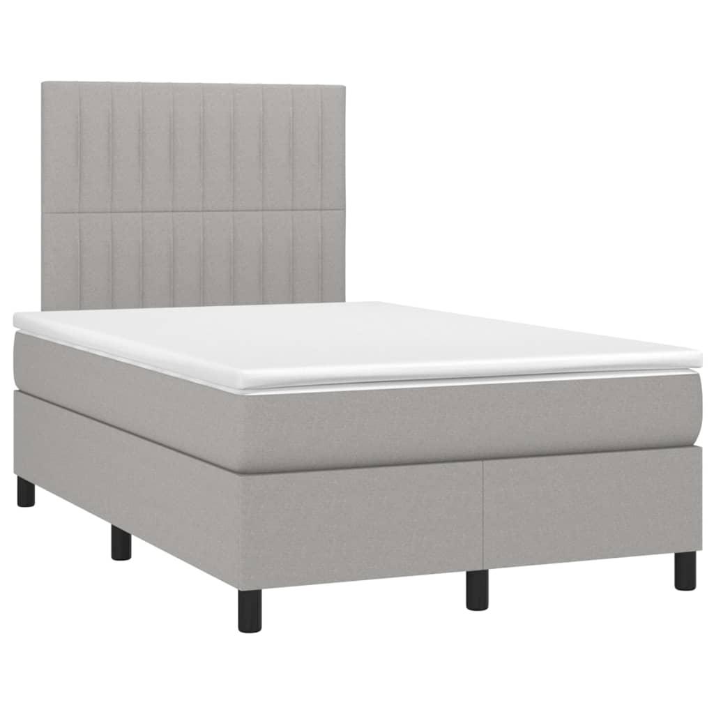 Boxspring met matras stof lichtgrijs 120x200 cm is nu te koop bij PeponiXL, paradijselijk wonen!