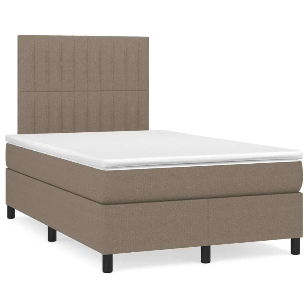 Boxspring met matras stof taupe 120x200 cm is nu te koop bij PeponiXL, paradijselijk wonen!