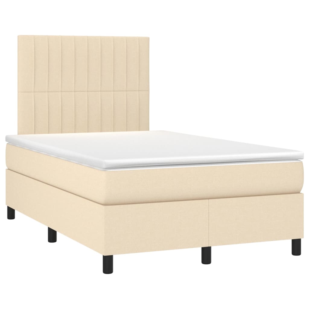 Boxspring met matras stof crèmekleurig 120x200 cm is nu te koop bij PeponiXL, paradijselijk wonen!