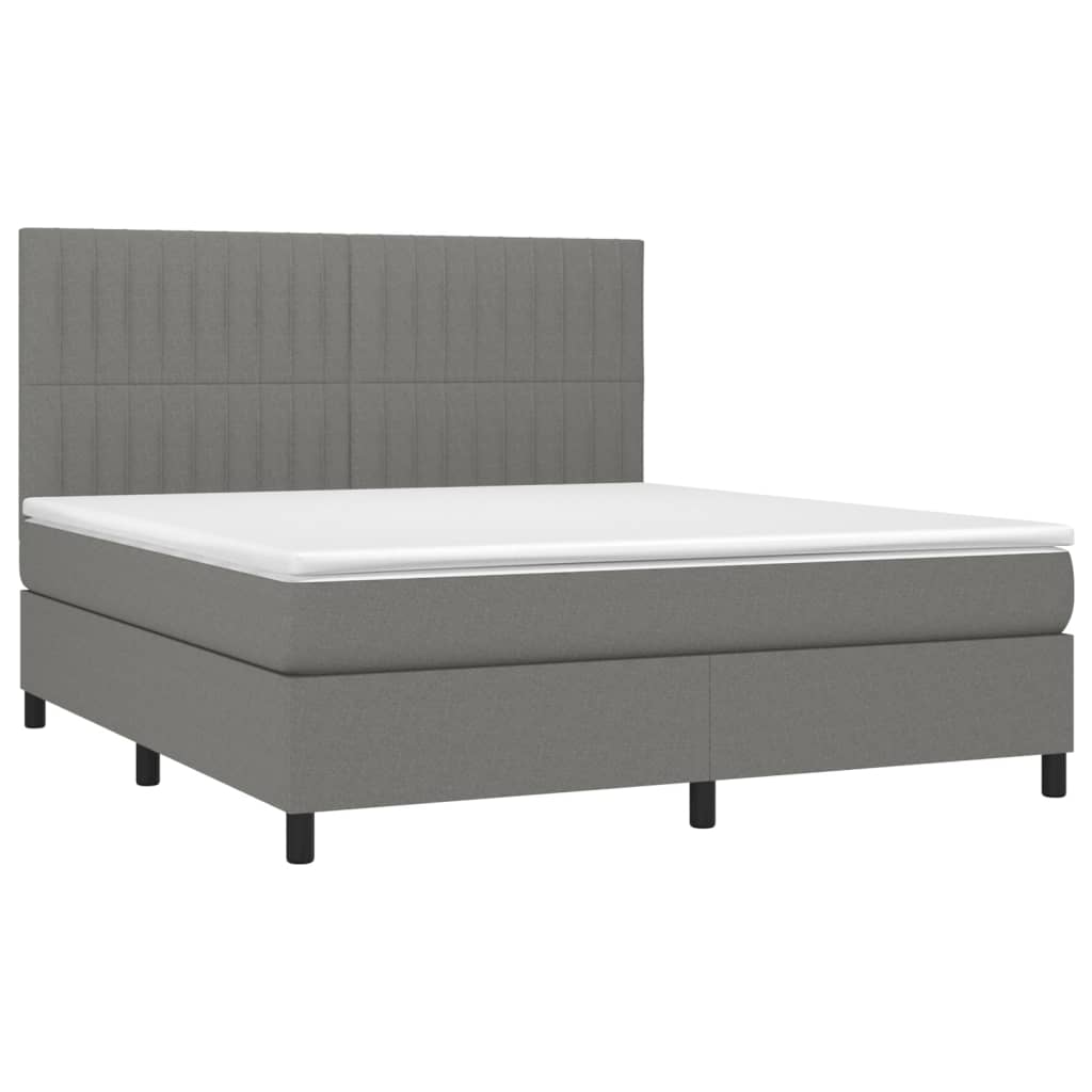 Boxspring met matras stof donkergrijs 160x200 cm is nu te koop bij PeponiXL, paradijselijk wonen!