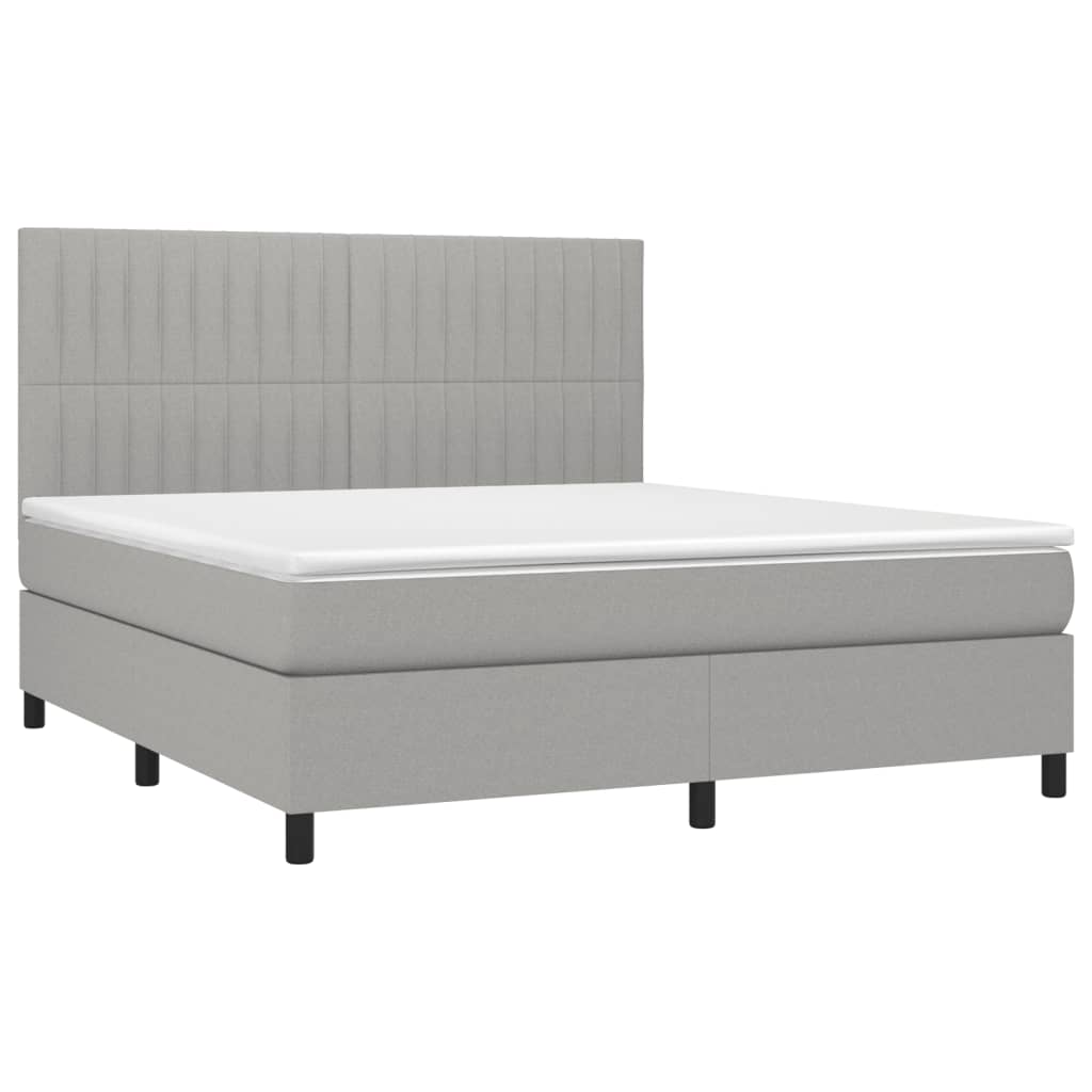 Boxspring met matras stof lichtgrijs 180x200 cm is nu te koop bij PeponiXL, paradijselijk wonen!