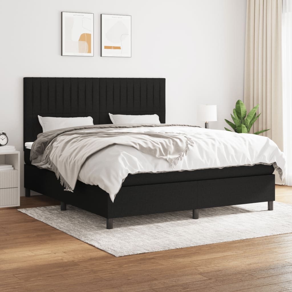 Boxspring met matras stof zwart 180x200 cm is nu te koop bij PeponiXL, paradijselijk wonen!