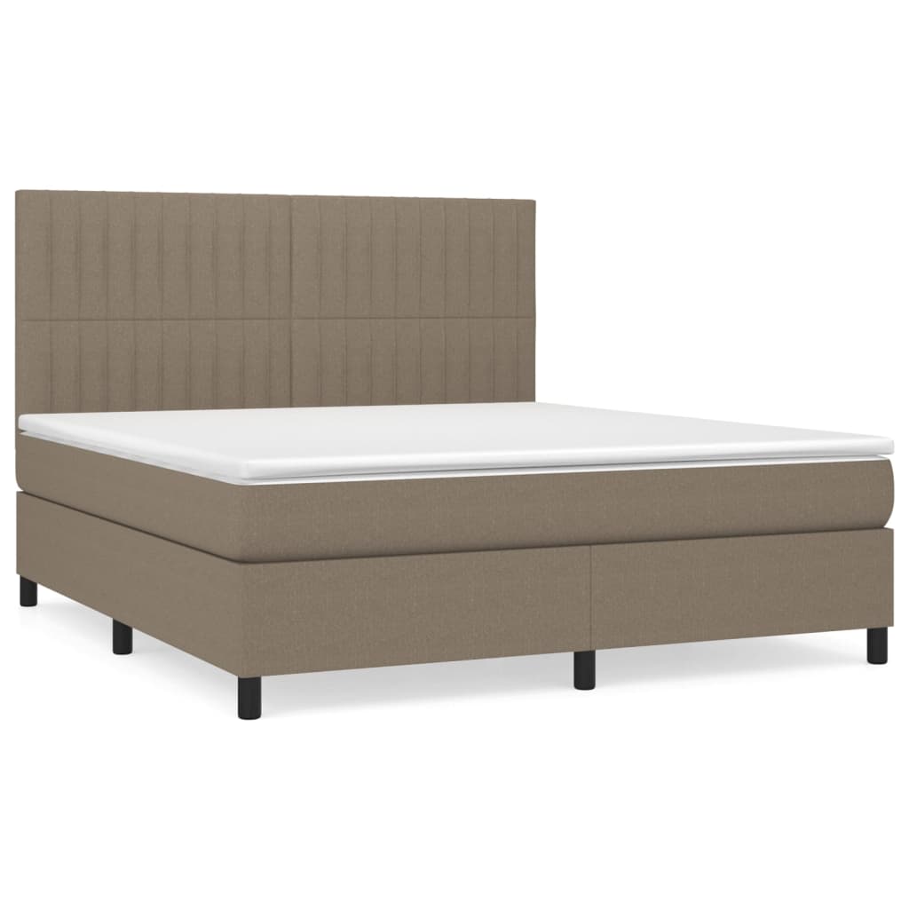 Boxspring met matras stof taupe 180x200 cm is nu te koop bij PeponiXL, paradijselijk wonen!