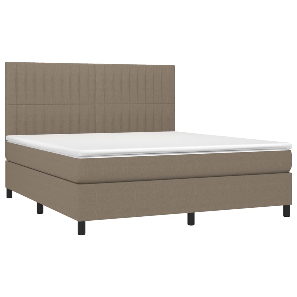 Boxspring met matras stof taupe 180x200 cm is nu te koop bij PeponiXL, paradijselijk wonen!
