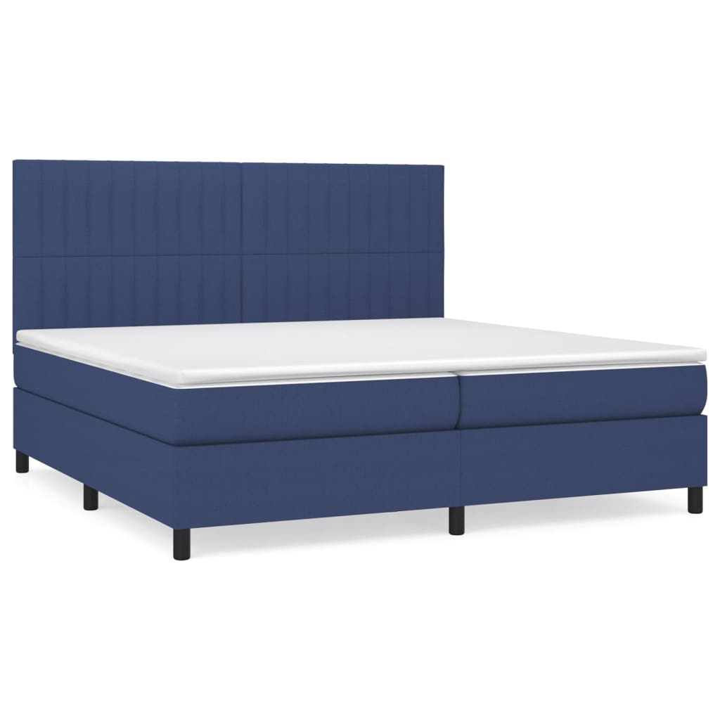 Boxspring met matras stof blauw 200x200 cm is nu te koop bij PeponiXL, paradijselijk wonen!