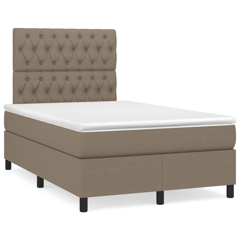 Boxspring met matras stof taupe 120x200 cm is nu te koop bij PeponiXL, paradijselijk wonen!