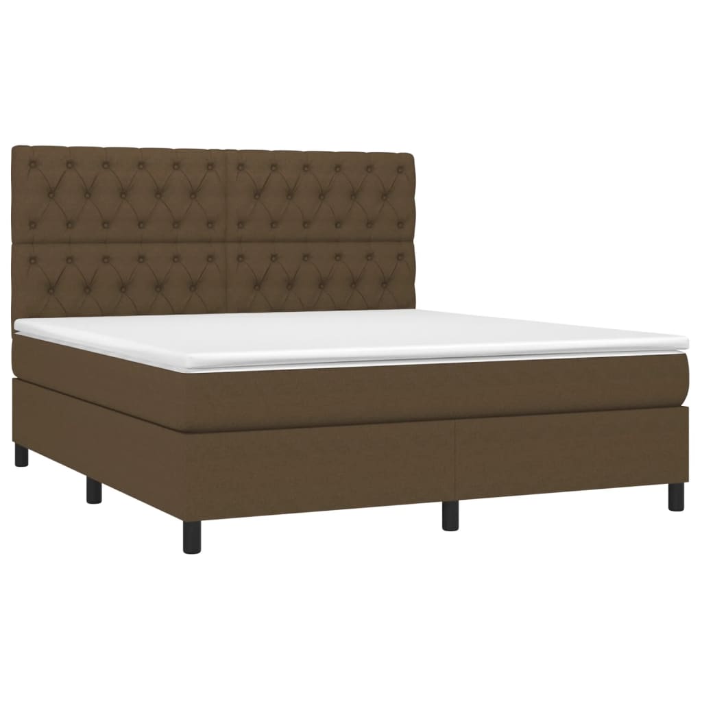 Boxspring met matras stof donkerbruin 160x200 cm is nu te koop bij PeponiXL, paradijselijk wonen!