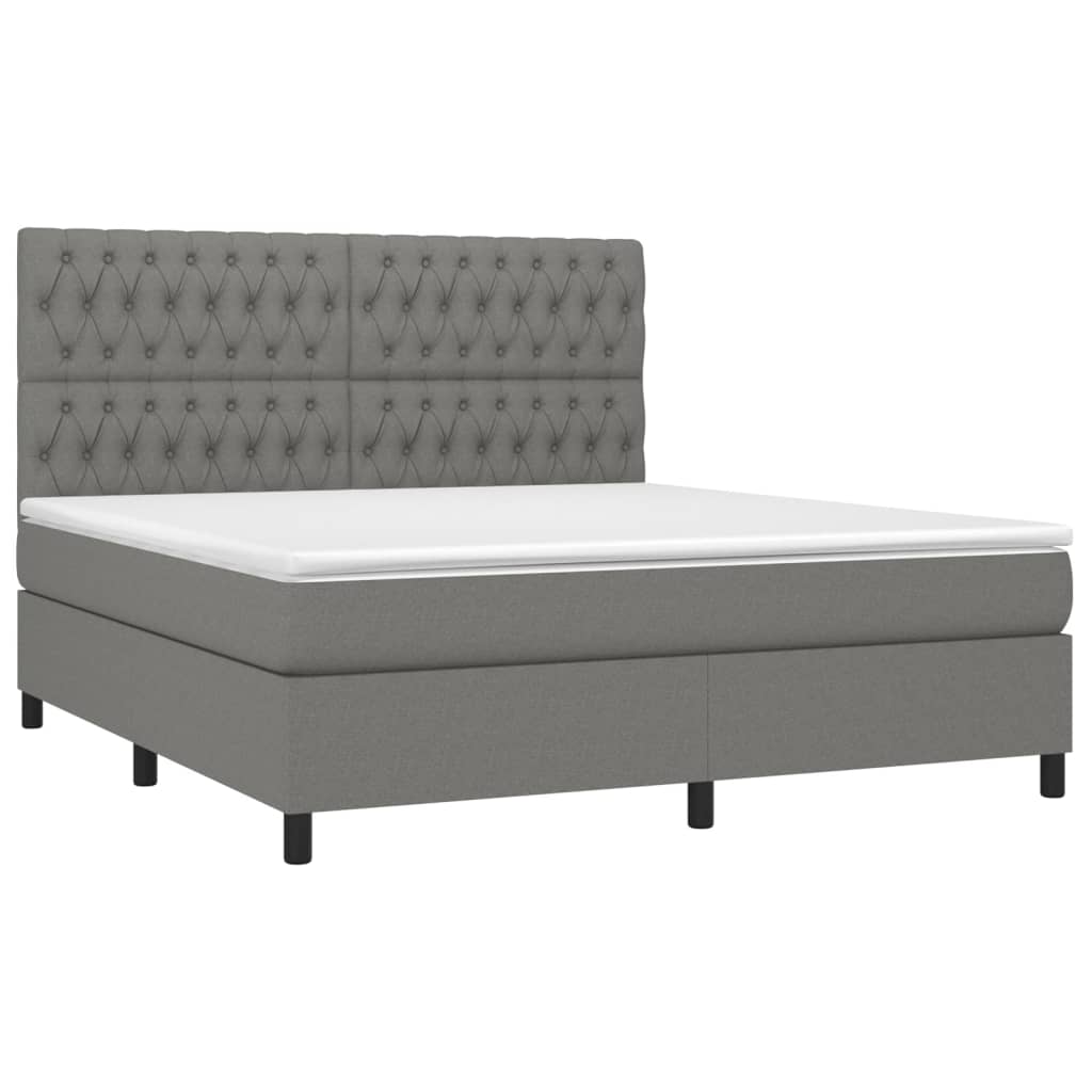 Boxspring met matras stof donkergrijs 180x200 cm is nu te koop bij PeponiXL, paradijselijk wonen!