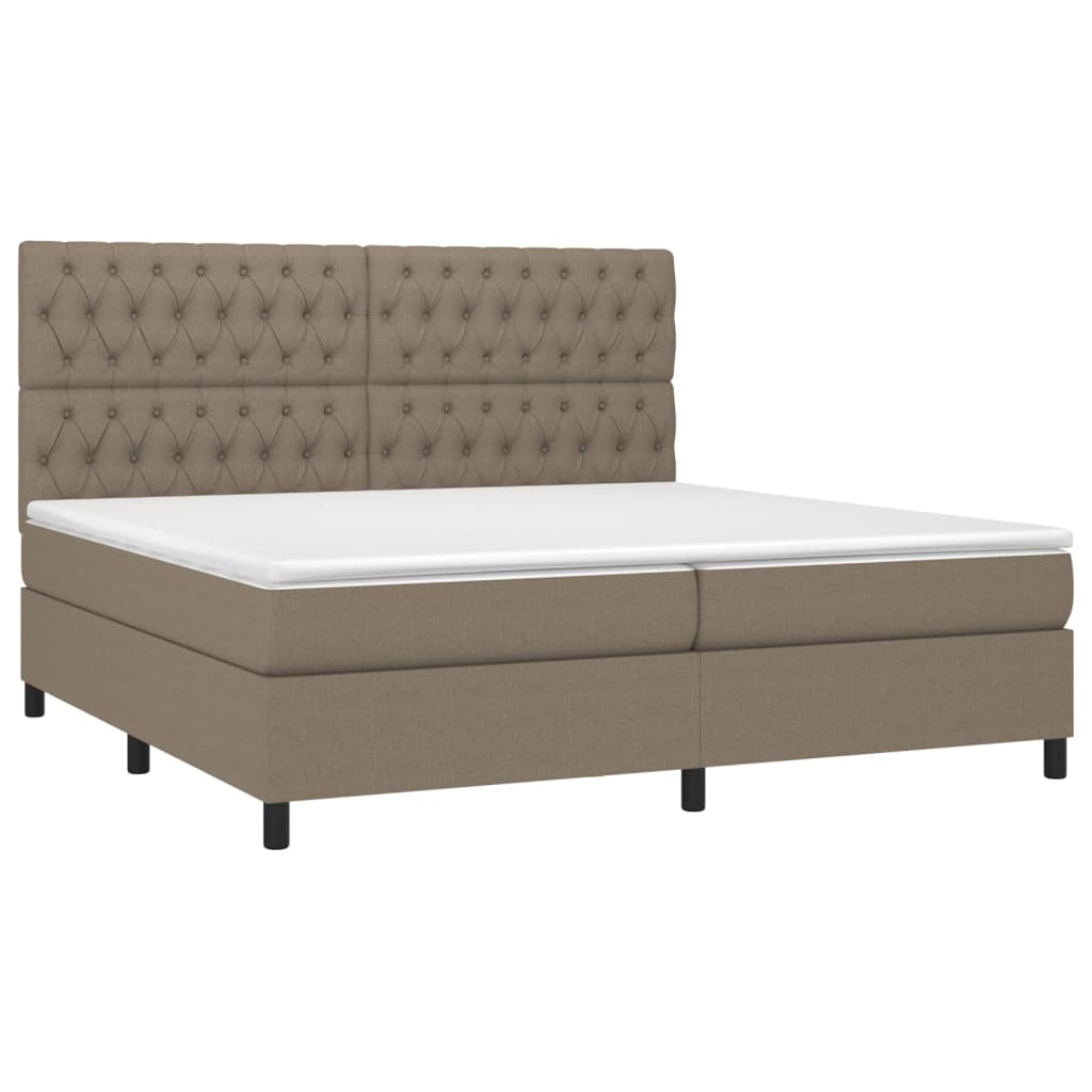 Boxspring met matras stof taupe 200x200 cm is nu te koop bij PeponiXL, paradijselijk wonen!