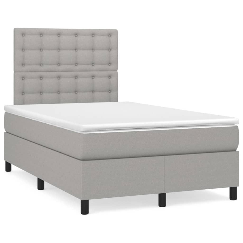 Boxspring met matras stof lichtgrijs 120x200 cm is nu te koop bij PeponiXL, paradijselijk wonen!