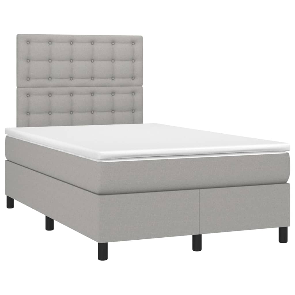 Boxspring met matras stof lichtgrijs 120x200 cm is nu te koop bij PeponiXL, paradijselijk wonen!