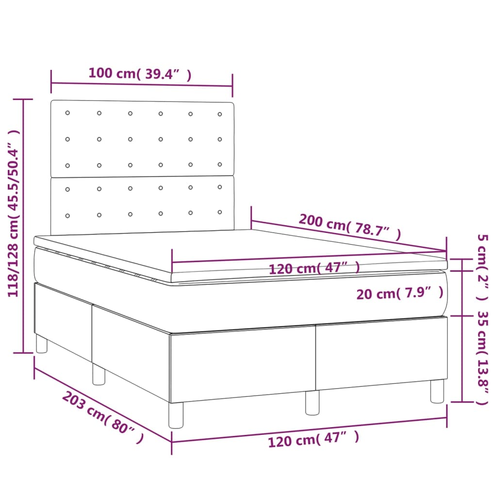 Boxspring met matras stof crèmekleurig 120x200 cm is nu te koop bij PeponiXL, paradijselijk wonen!