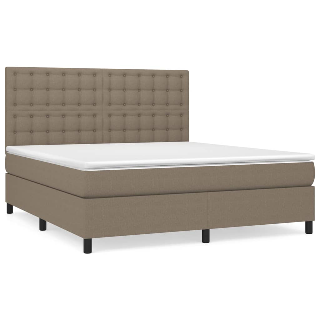 Boxspring met matras stof taupe 180x200 cm is nu te koop bij PeponiXL, paradijselijk wonen!