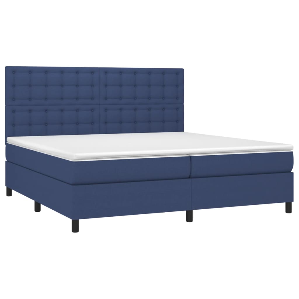 Boxspring met matras stof blauw 200x200 cm is nu te koop bij PeponiXL, paradijselijk wonen!
