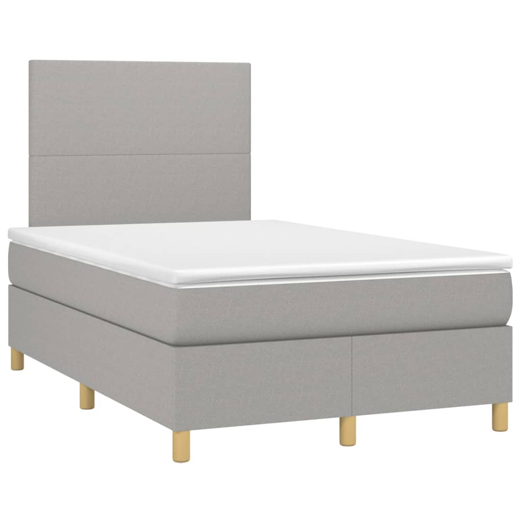 Boxspring met matras stof lichtgrijs 120x200 cm is nu te koop bij PeponiXL, paradijselijk wonen!