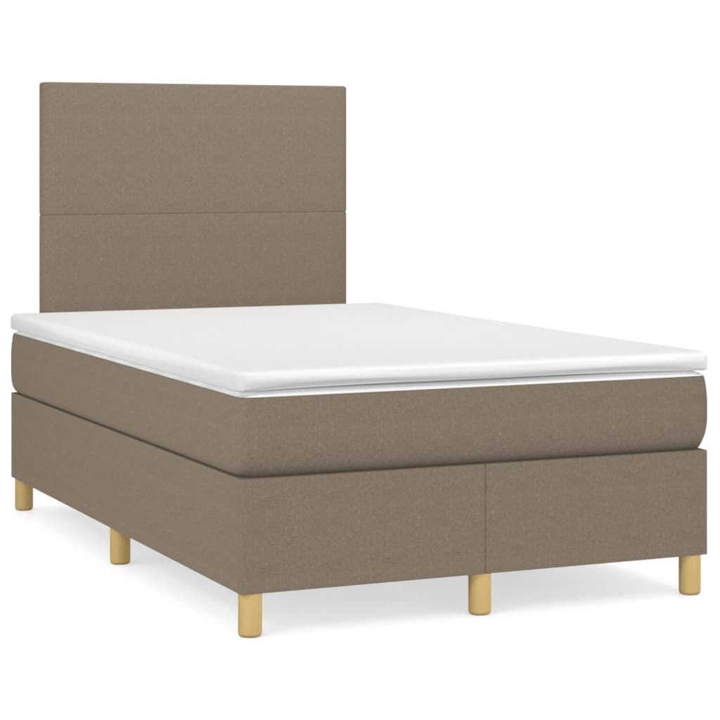 Boxspring met matras stof taupe 120x200 cm is nu te koop bij PeponiXL, paradijselijk wonen!