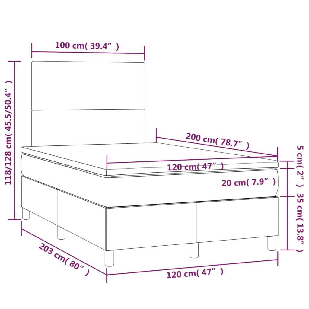 Boxspring met matras stof taupe 120x200 cm is nu te koop bij PeponiXL, paradijselijk wonen!