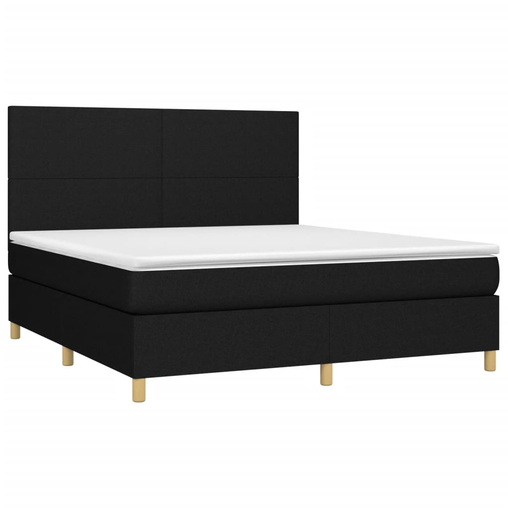 Boxspring met matras stof zwart 160x200 cm is nu te koop bij PeponiXL, paradijselijk wonen!