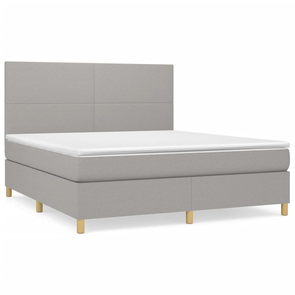 Boxspring met matras stof lichtgrijs 180x200 cm is nu te koop bij PeponiXL, paradijselijk wonen!
