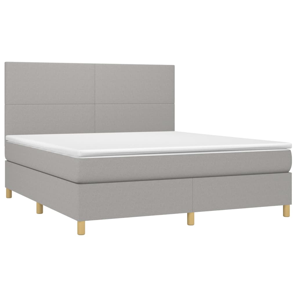 Boxspring met matras stof lichtgrijs 180x200 cm is nu te koop bij PeponiXL, paradijselijk wonen!