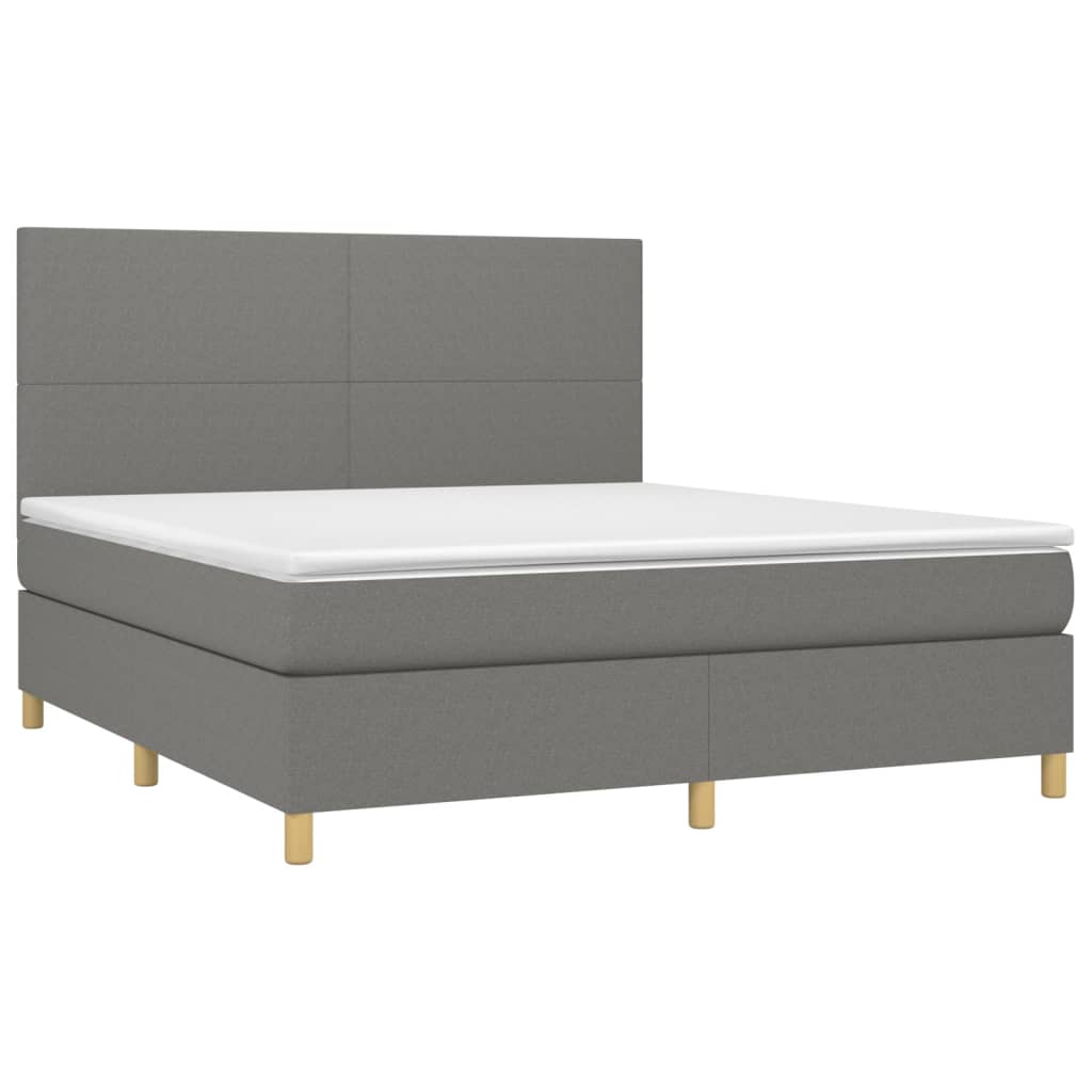 Boxspring met matras stof donkergrijs 180x200 cm is nu te koop bij PeponiXL, paradijselijk wonen!