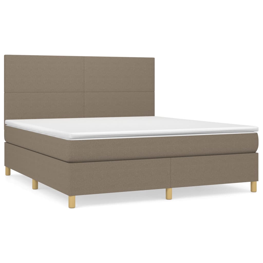 Boxspring met matras stof taupe 180x200 cm is nu te koop bij PeponiXL, paradijselijk wonen!