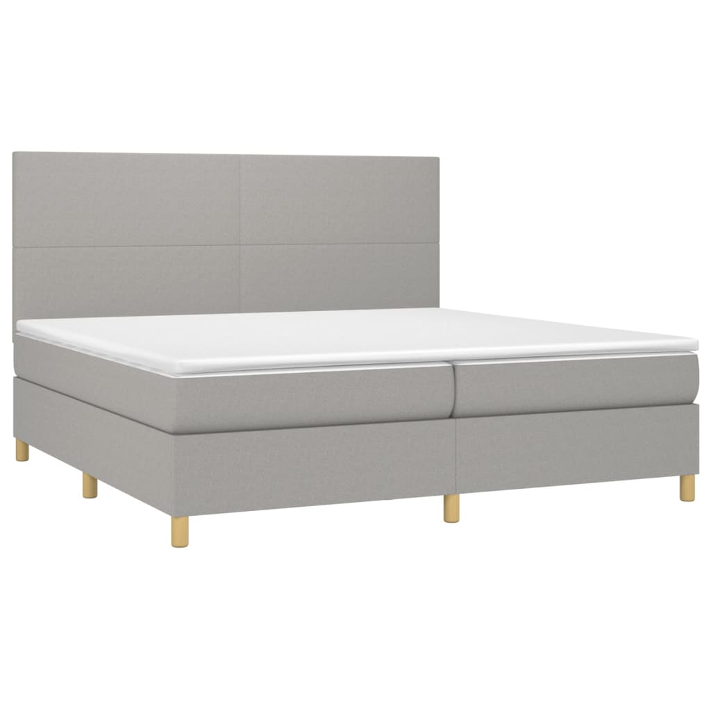 Boxspring met matras stof lichtgrijs 200x200 cm is nu te koop bij PeponiXL, paradijselijk wonen!