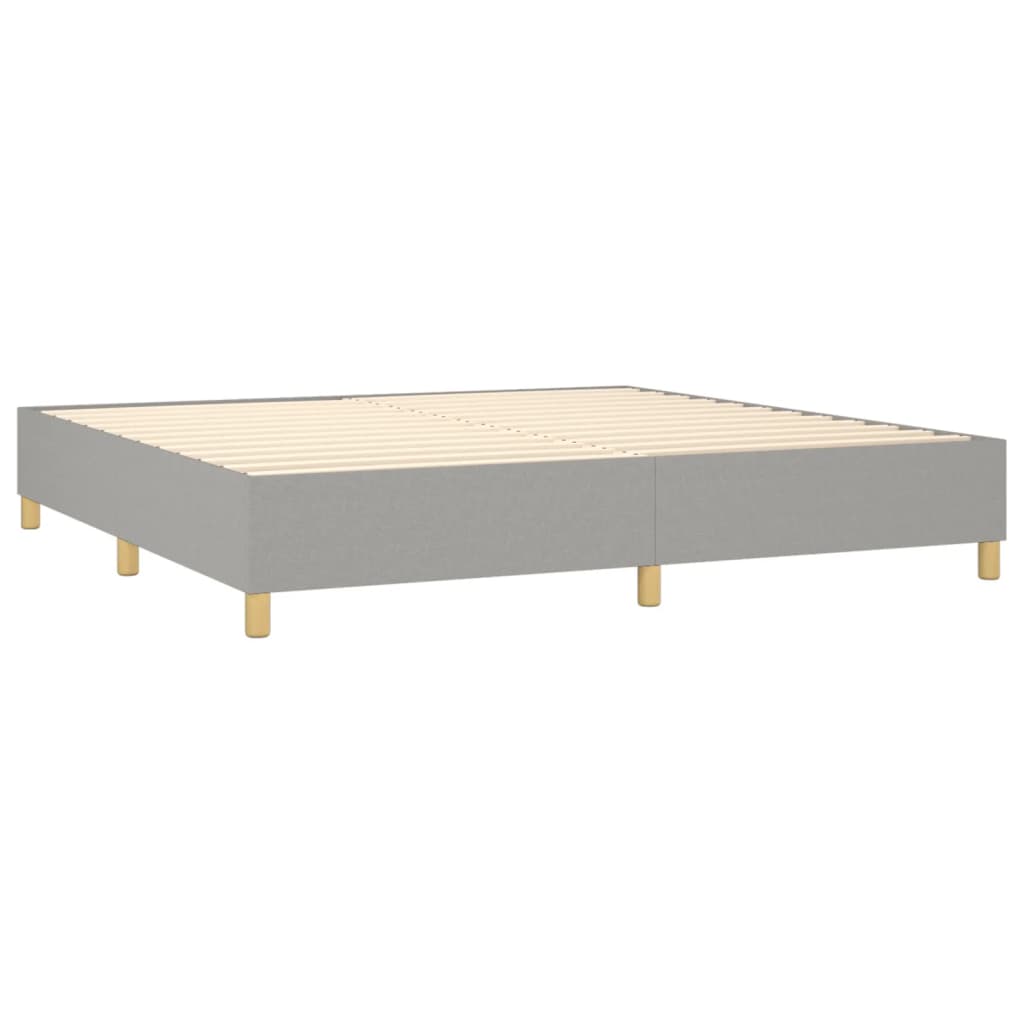 Boxspring met matras stof lichtgrijs 200x200 cm is nu te koop bij PeponiXL, paradijselijk wonen!