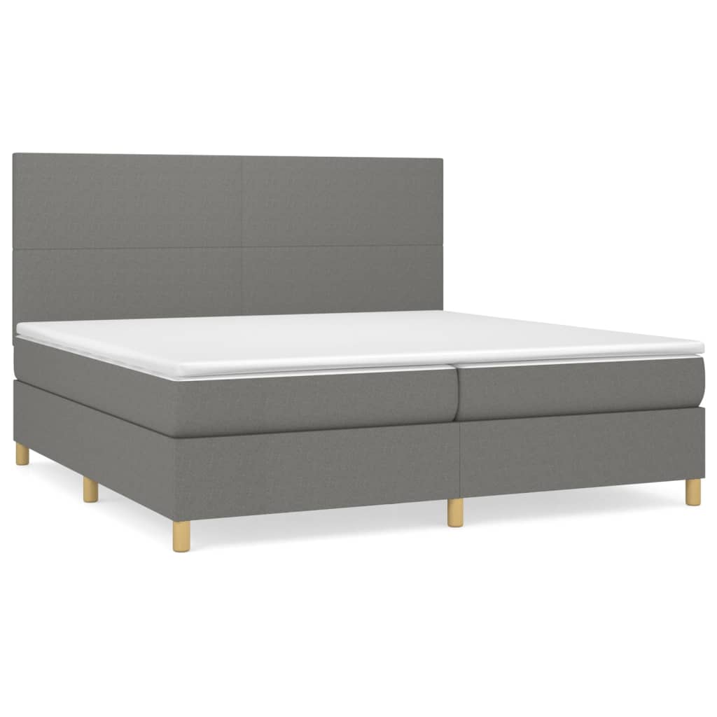 Boxspring met matras stof donkergrijs 200x200 cm is nu te koop bij PeponiXL, paradijselijk wonen!