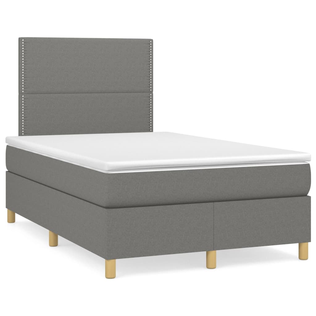 Boxspring met matras stof donkergrijs 120x200 cm is nu te koop bij PeponiXL, paradijselijk wonen!