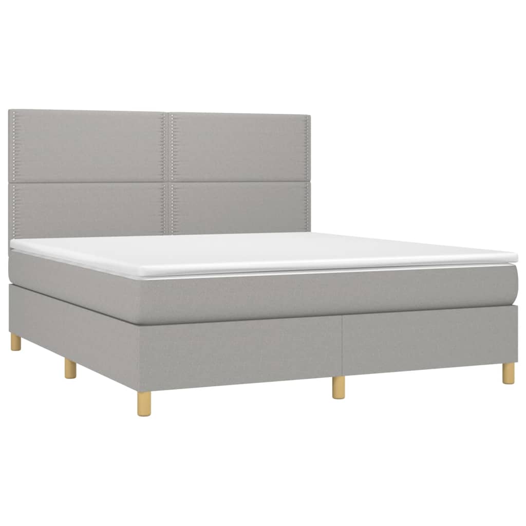 Boxspring met matras stof lichtgrijs 180x200 cm is nu te koop bij PeponiXL, paradijselijk wonen!