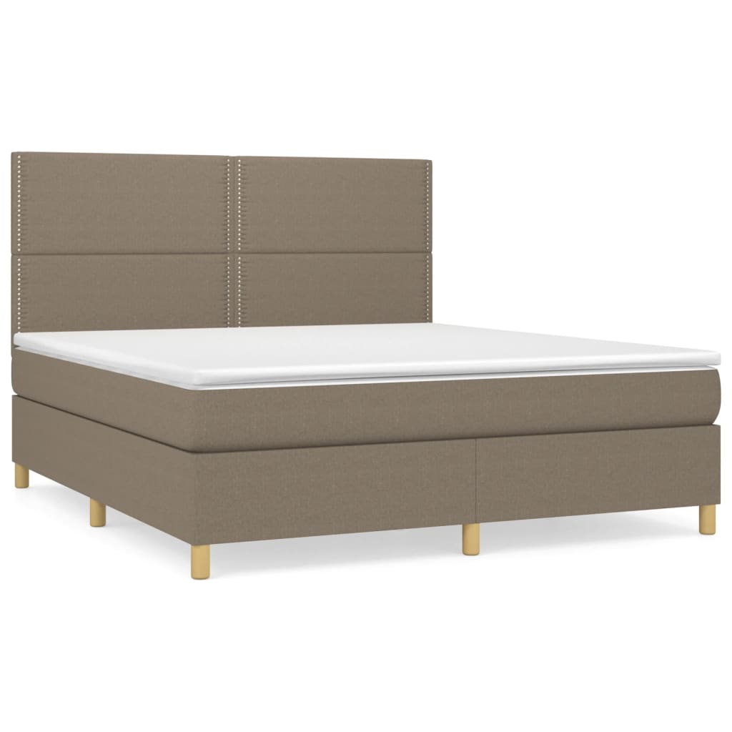 Boxspring met matras stof taupe 180x200 cm is nu te koop bij PeponiXL, paradijselijk wonen!