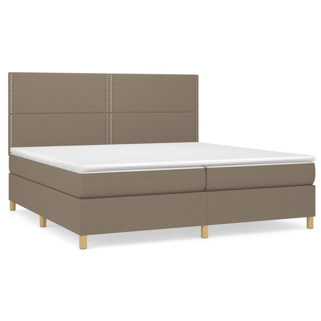 Boxspring met matras stof taupe 200x200 cm is nu te koop bij PeponiXL, paradijselijk wonen!