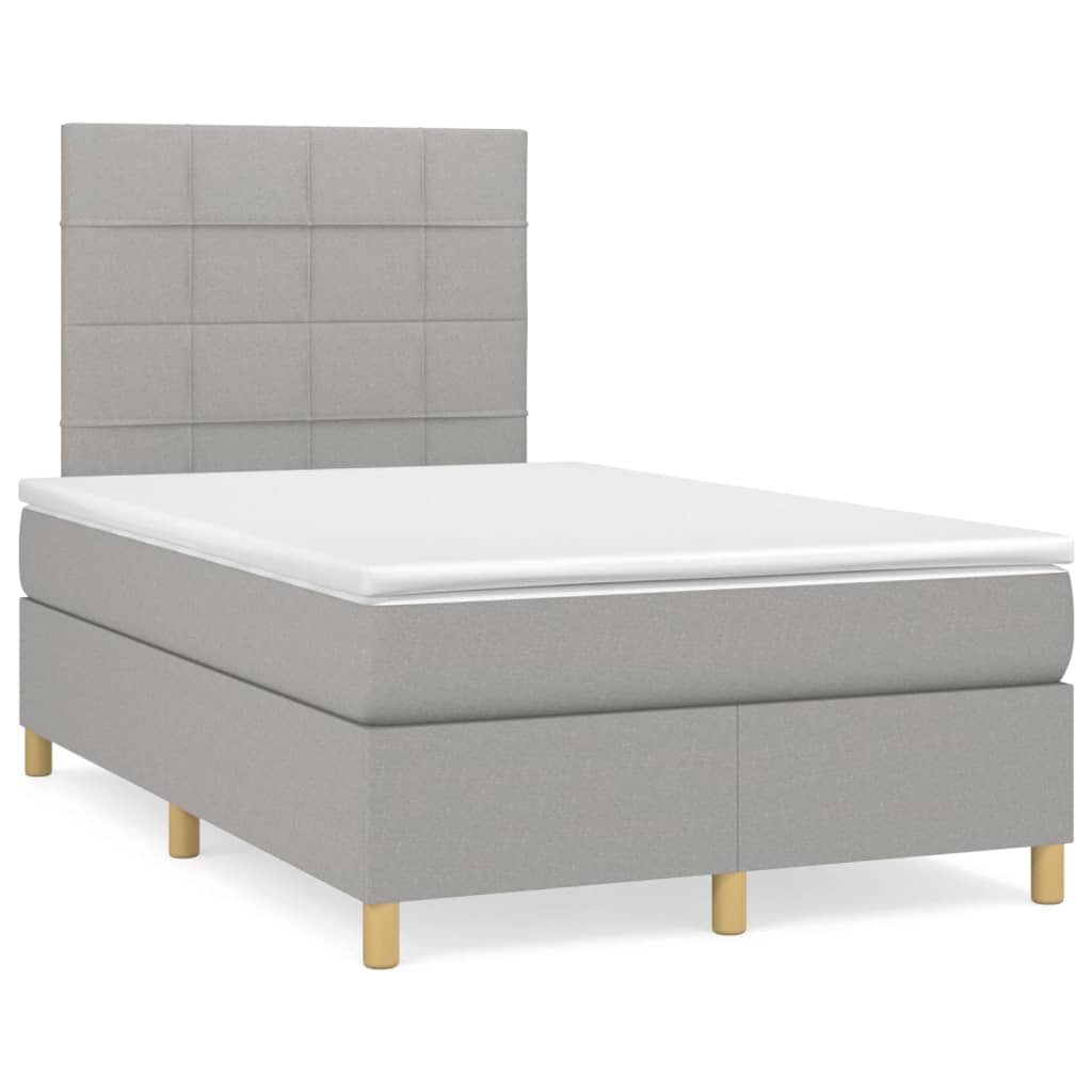 Boxspring met matras stof lichtgrijs 120x200 cm is nu te koop bij PeponiXL, paradijselijk wonen!