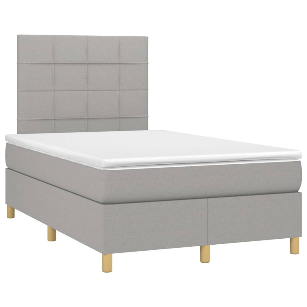 Boxspring met matras stof lichtgrijs 120x200 cm is nu te koop bij PeponiXL, paradijselijk wonen!