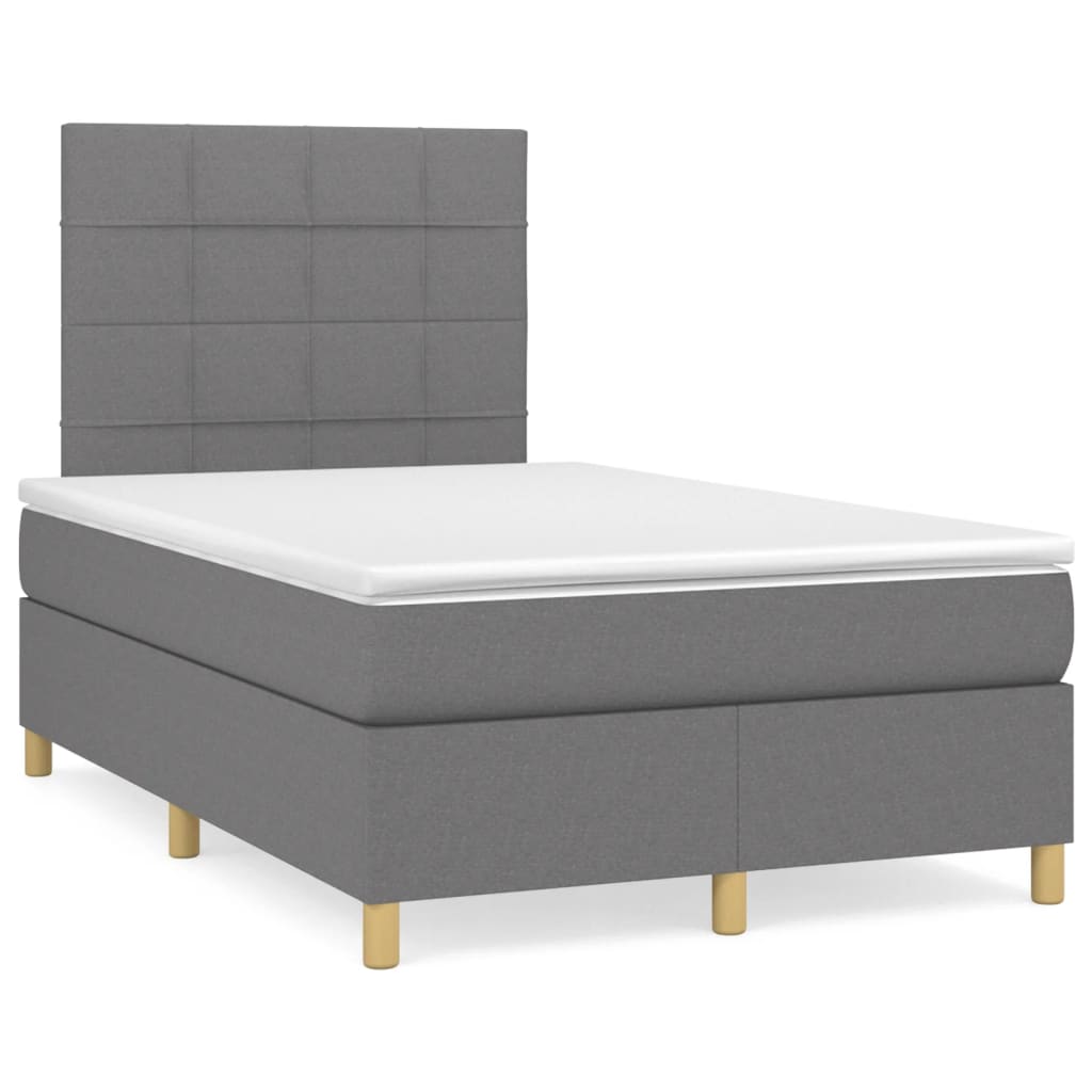 Boxspring met matras stof donkergrijs 120x200 cm is nu te koop bij PeponiXL, paradijselijk wonen!