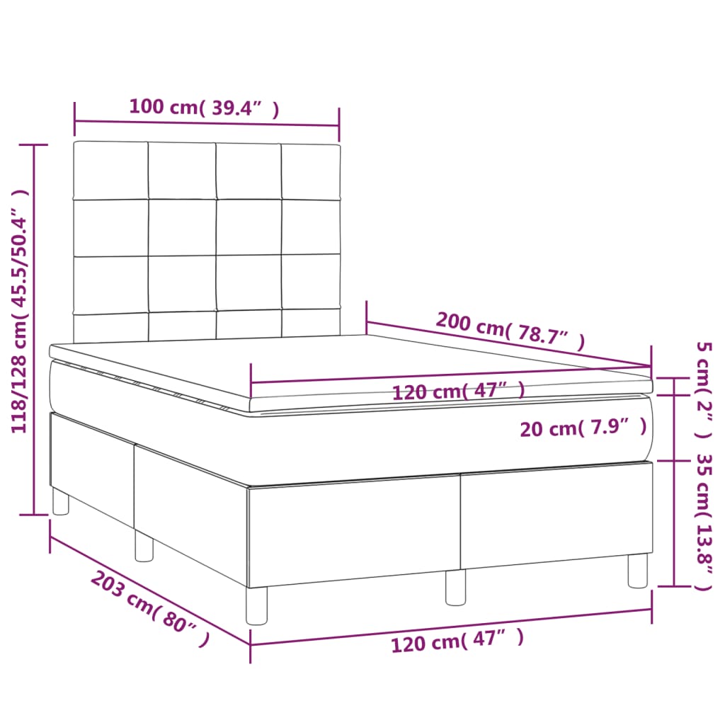 Boxspring met matras stof taupe 120x200 cm is nu te koop bij PeponiXL, paradijselijk wonen!