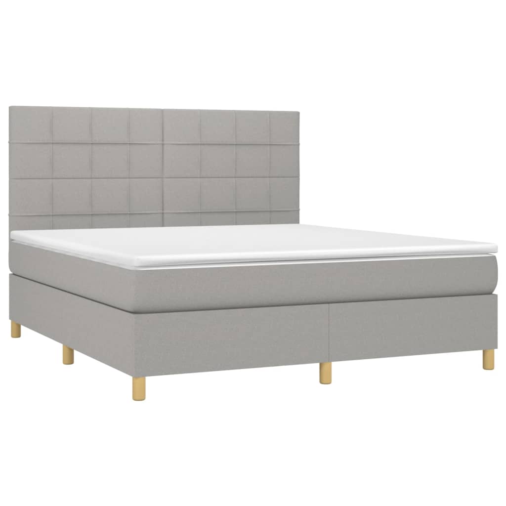 Boxspring met matras stof lichtgrijs 180x200 cm is nu te koop bij PeponiXL, paradijselijk wonen!