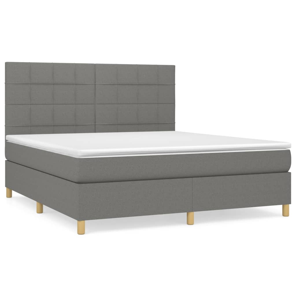 Boxspring met matras stof donkergrijs 180x200 cm is nu te koop bij PeponiXL, paradijselijk wonen!