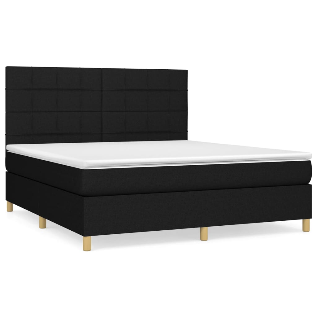 Boxspring met matras stof zwart 180x200 cm is nu te koop bij PeponiXL, paradijselijk wonen!