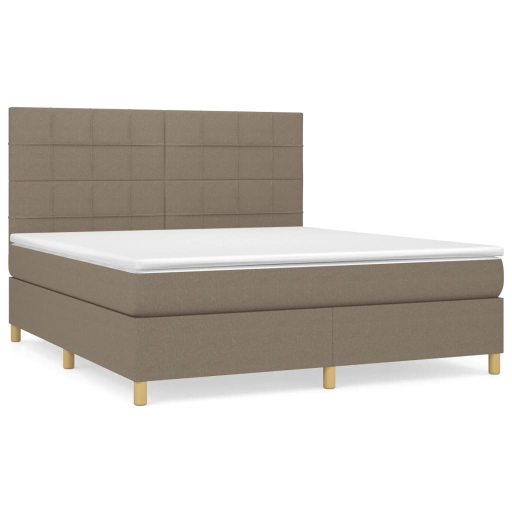 Boxspring met matras stof taupe 180x200 cm is nu te koop bij PeponiXL, paradijselijk wonen!