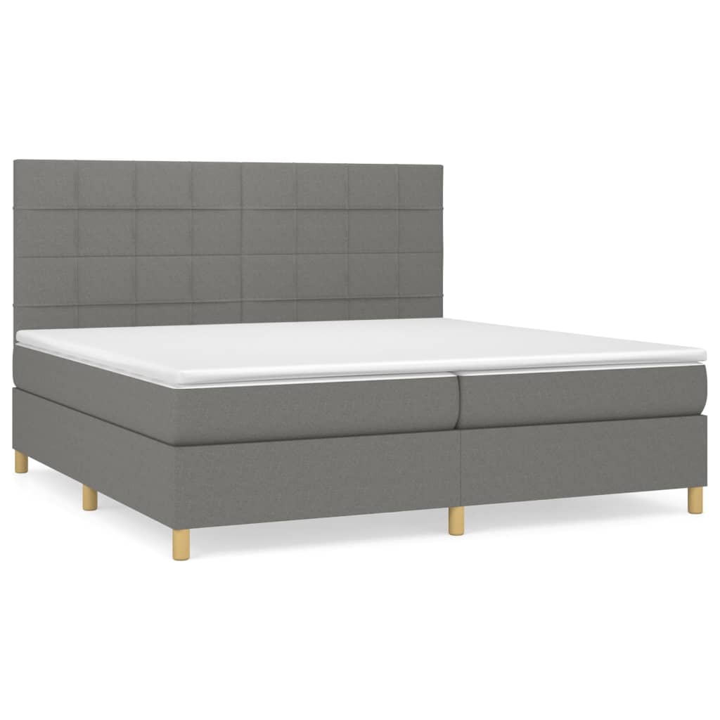 Boxspring met matras stof donkergrijs 200x200 cm is nu te koop bij PeponiXL, paradijselijk wonen!