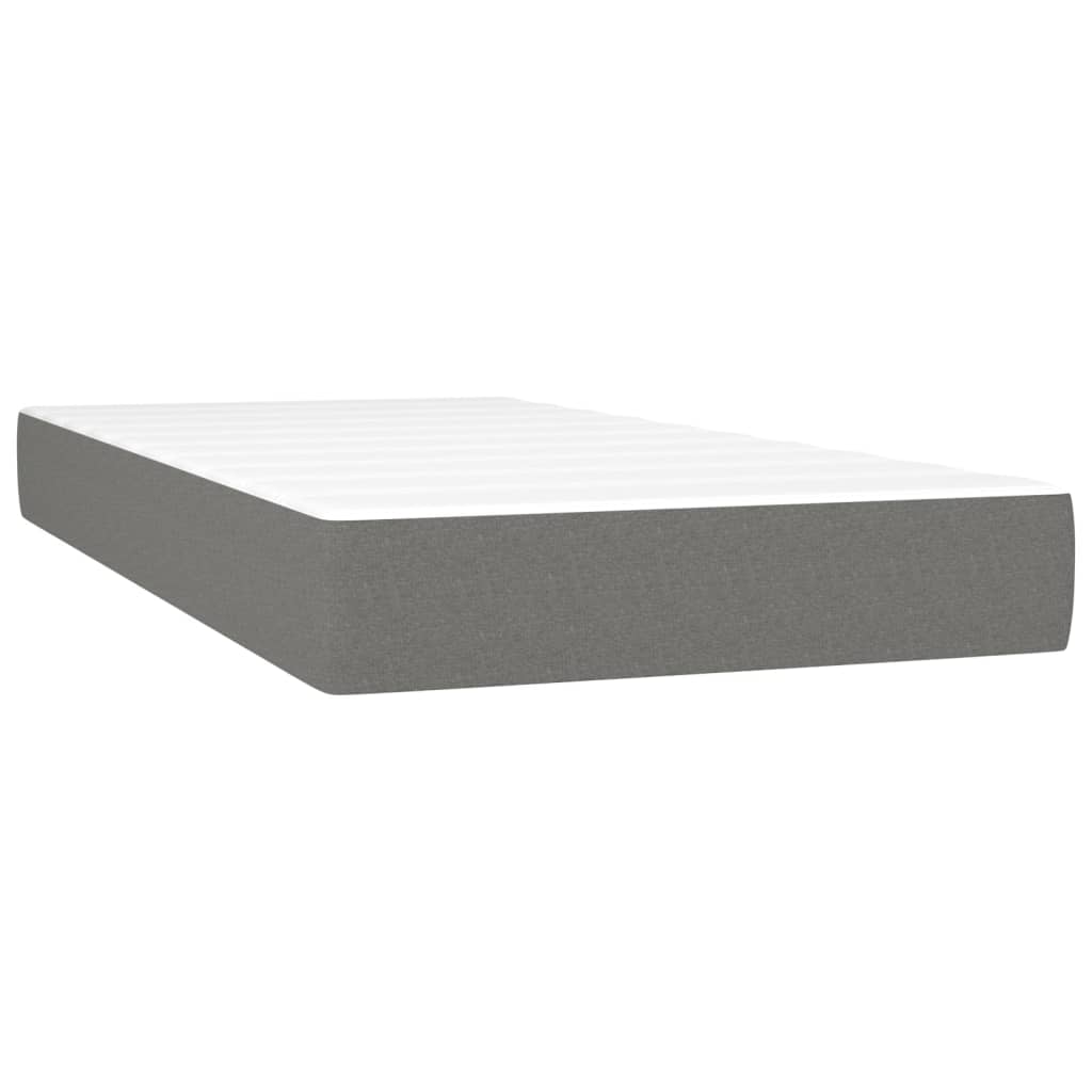 Boxspring met matras stof donkergrijs 200x200 cm is nu te koop bij PeponiXL, paradijselijk wonen!