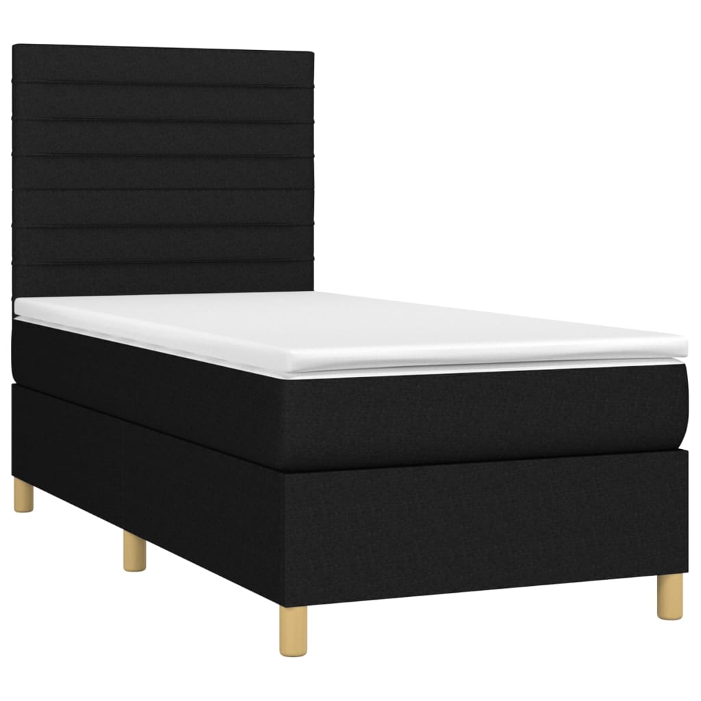 Boxspring met matras stof zwart 100x200 cm is nu te koop bij PeponiXL, paradijselijk wonen!