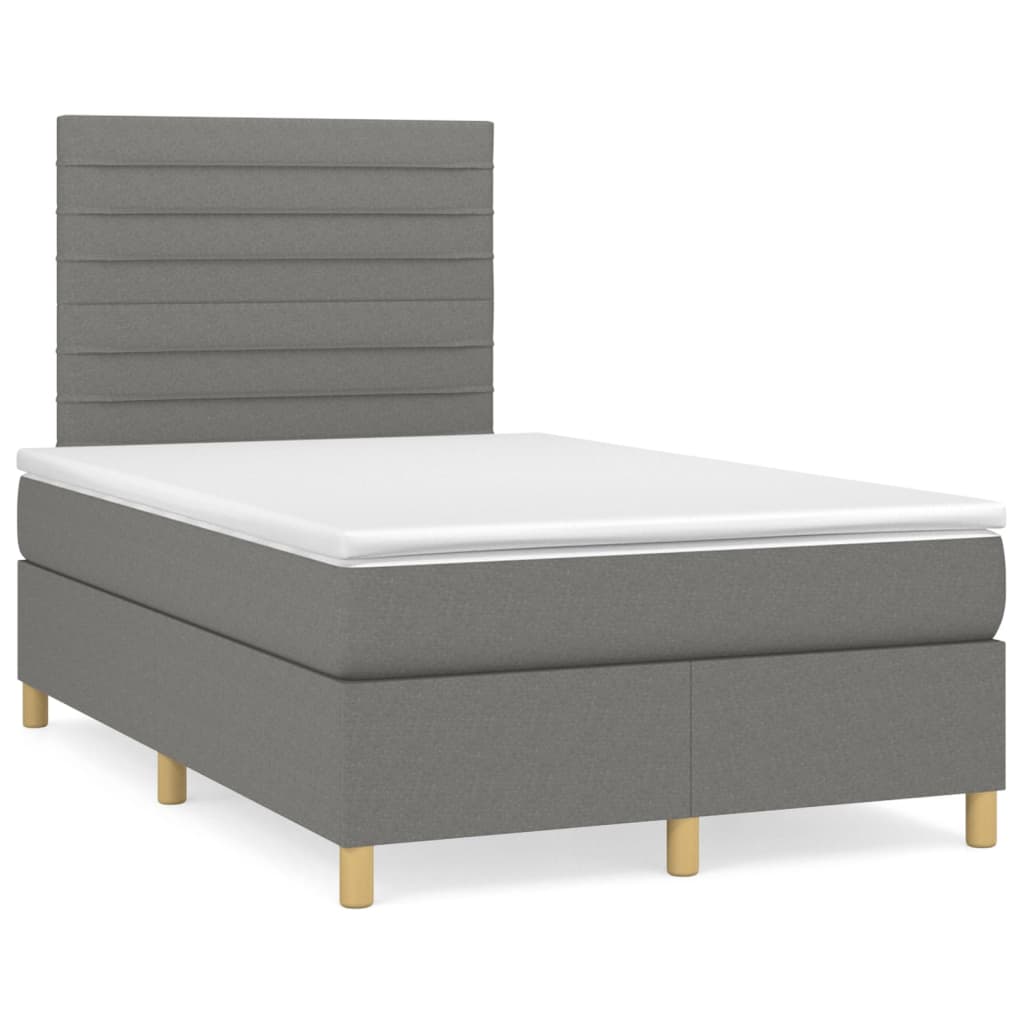 Boxspring met matras stof donkergrijs 120x200 cm is nu te koop bij PeponiXL, paradijselijk wonen!
